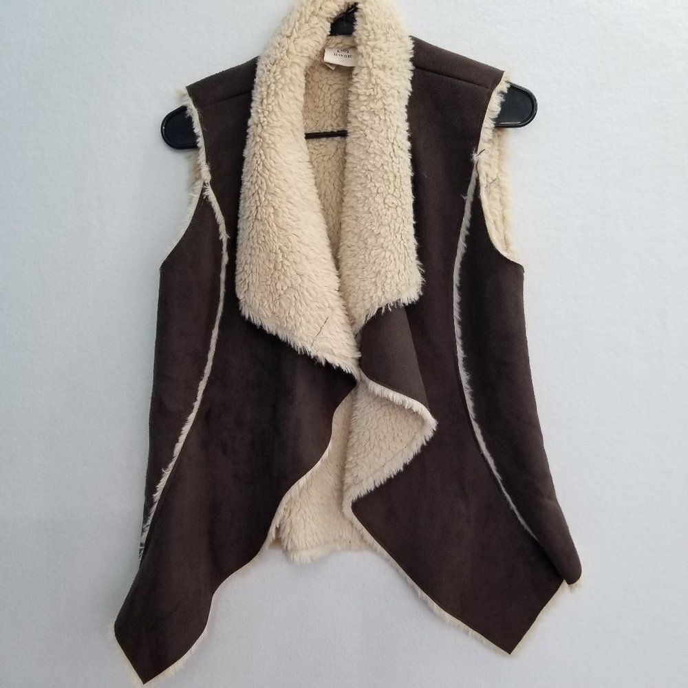 Knox Rose Faux Suede Slouch Vest Women's Medium